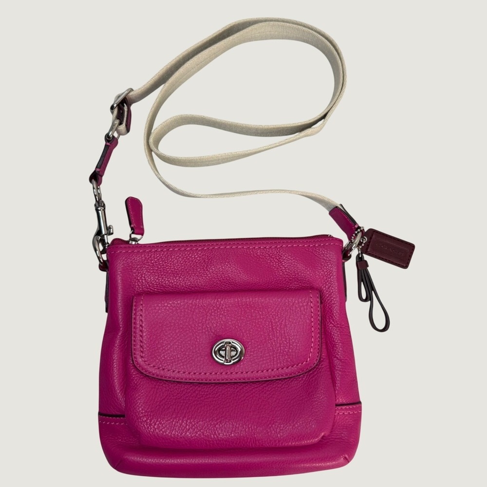 Coach Pink Leather Crossbody Bag Campbell Small Purse Adjustable Strap